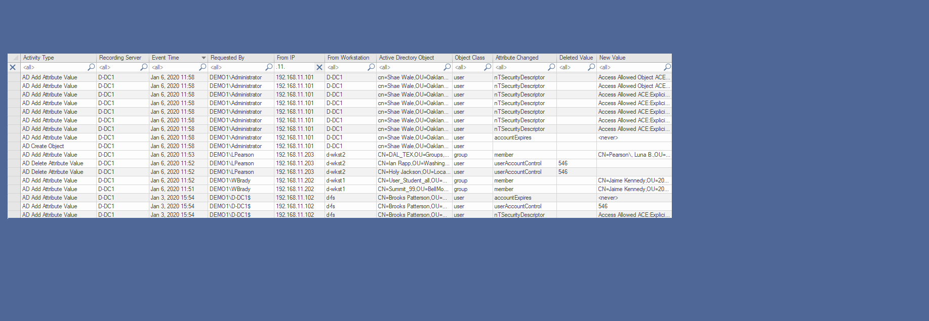 Audit changes and access on NTFS